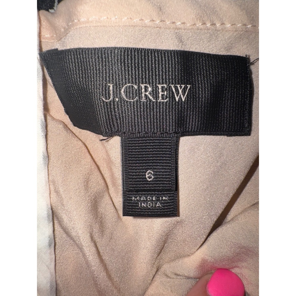 J.Crew Romper Women Black Tan Geometric Eyelet V-Neck Cap Sleeve B9447 Size 6 - Picture 4 of 8